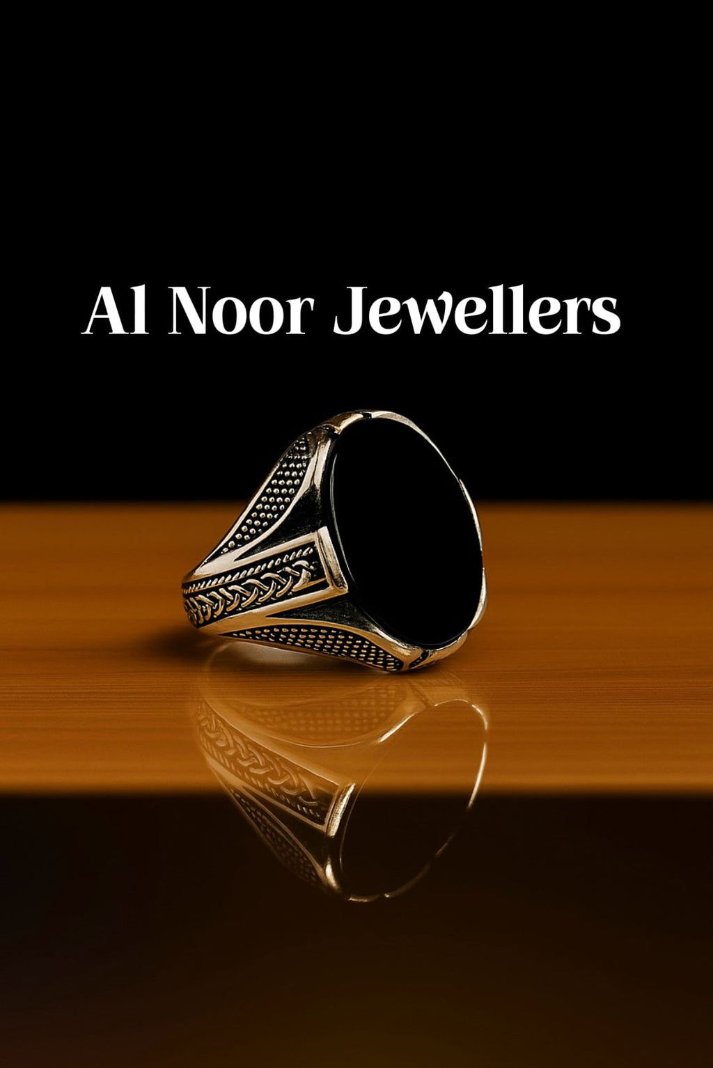 Handcrafted Black Aqeeq Ring