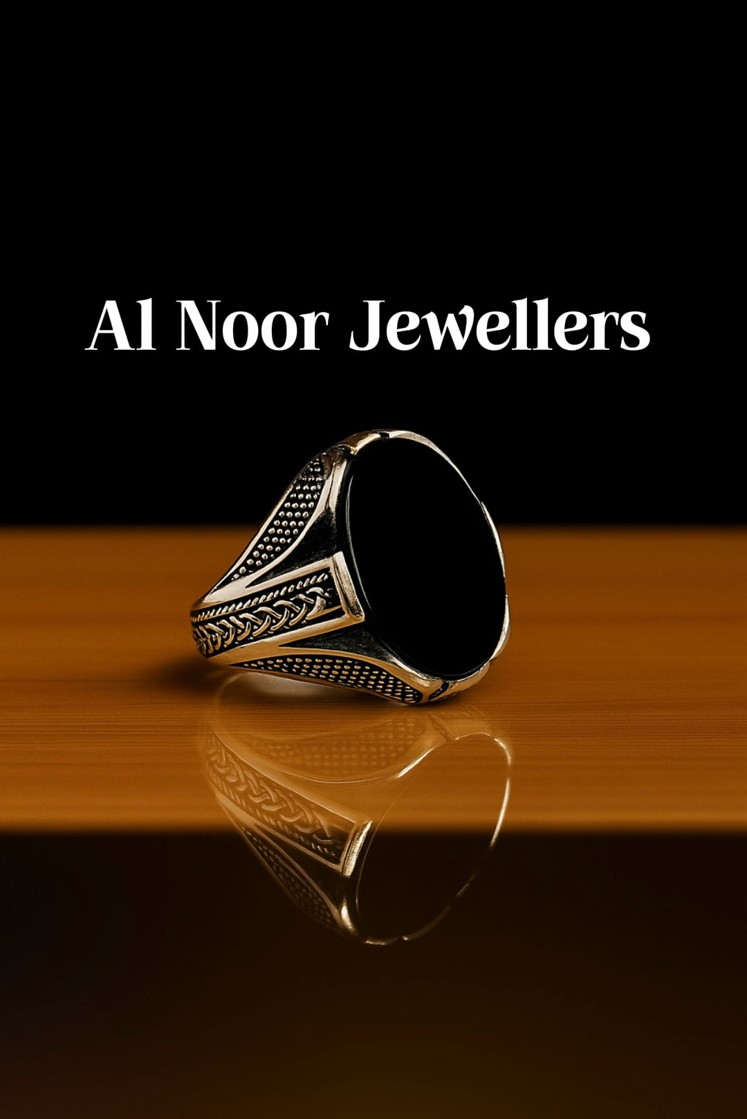 Handcrafted Black Aqeeq Ring
