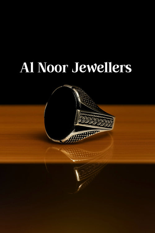 Handcrafted Black Aqeeq Ring